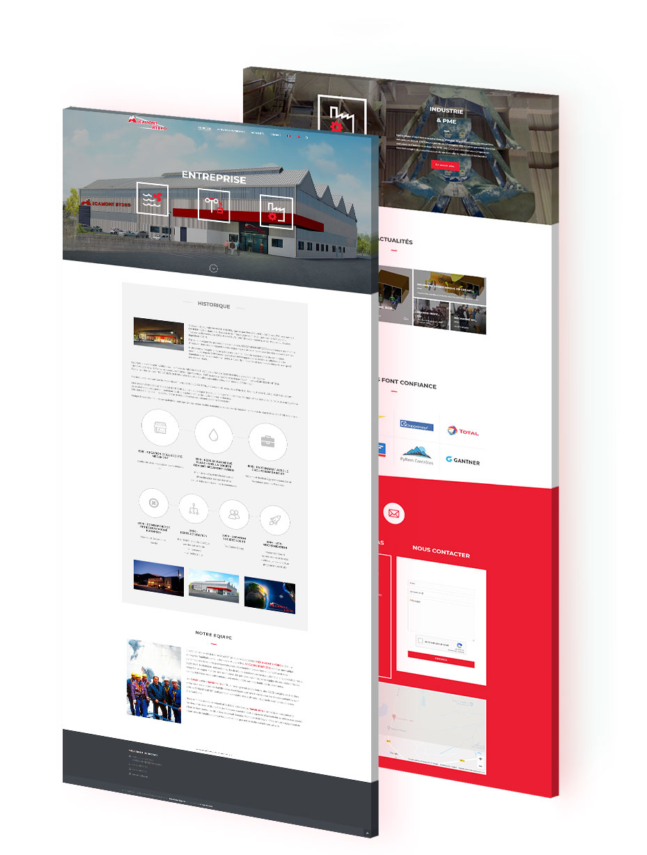 Mecamont Hydro responsive wordpress agence web design lyon graphisme developpement application mobile illustrations logo ecommerce boutique en ligne